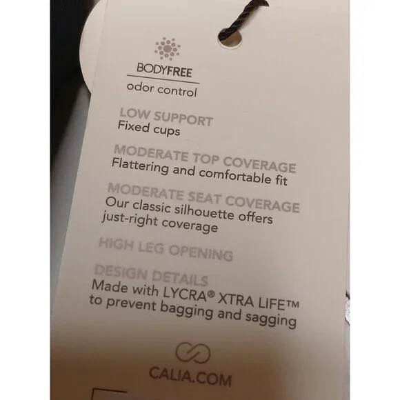 Calia Women's Swimsuit Sz 4 Black Tie Front Crisscross StrapFixed Cups $75 - Picture 9 of 13